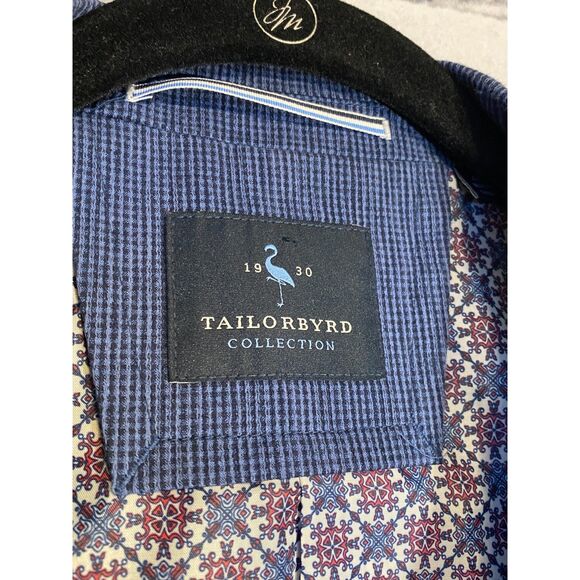 TailorByrd Men's 2 Button Sport Coat Blue Size 44R Fully Lined Stretch Fabric - Picture 6 of 16